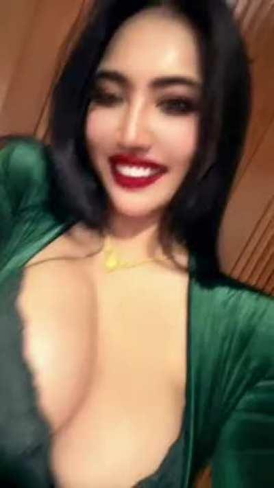 big juicy melon reveal at work xmas party