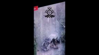 RU POV: FPV drone strike on Ukrainian pickup truck.