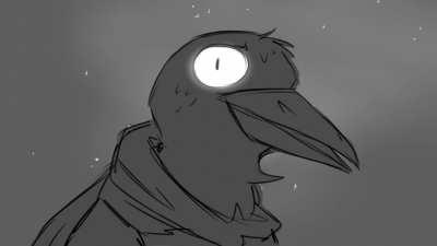 [Art][Oc] The 'accident' - My character Murderbird having a little conversation with himself a late night. Its hard to be a warlock who don't sleep, when your guilt keeps creeping in.