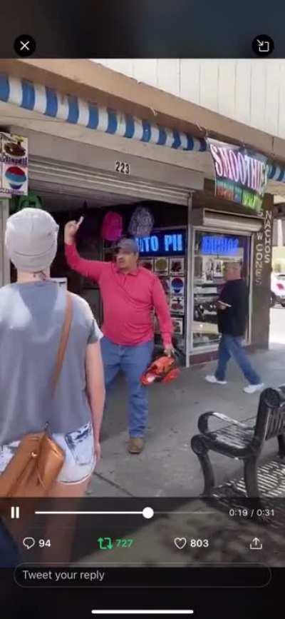 At the local protest.