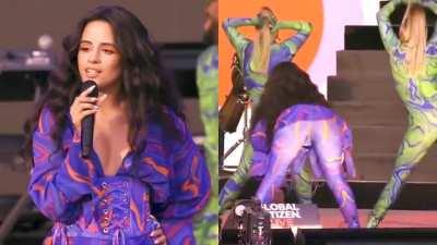 'Mila showing off her greatest Asset. (Global Citizen Live)