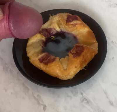 Raspberry danish with warm cum