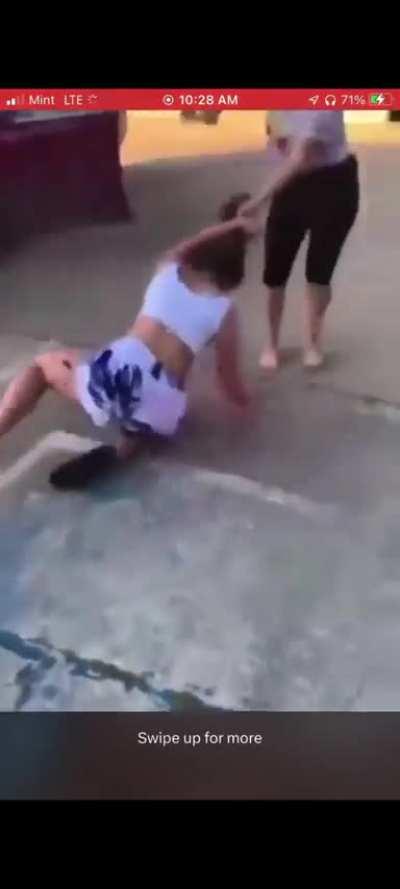 Pulled out her own car 