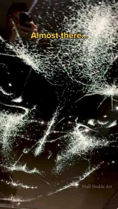 My largest portrait made by cracking glass! Interested in your thoughts. (Details in the comments).