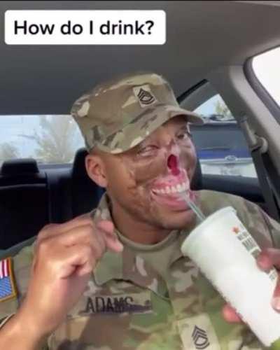 War veteran sergeant Adams of the U.S Army telling how he drinks