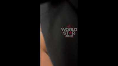 In Dollar Tree: Two chicks brawling in front of their kids, dude tried to break it up, but they kept goin'... face all scratched up & tops off