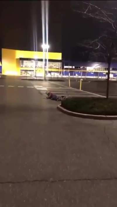 Jumping over a curb with high speed and no protective gear