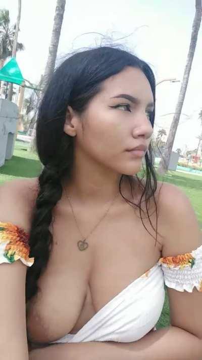 I just couldn't resist getting my tits out in the middle of the beache I hope no one saw me - can i be ur fuckdoll?