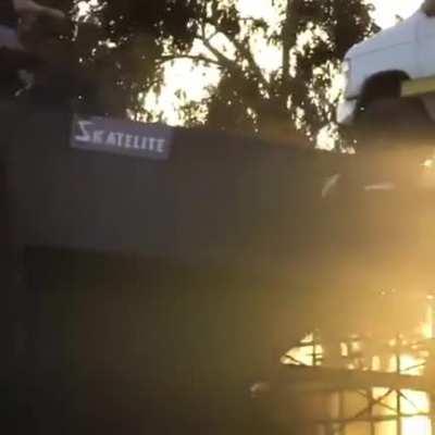 Skateboard stunt gone wrong