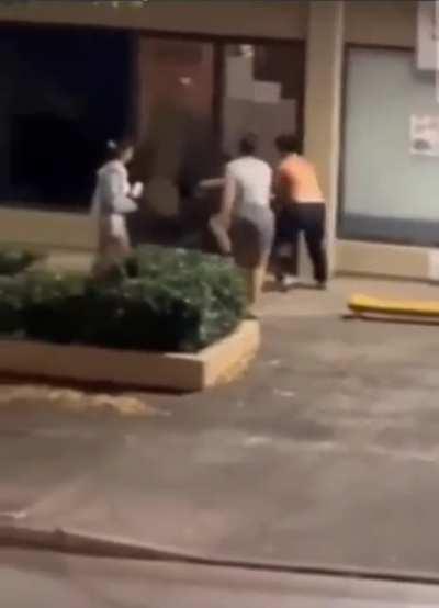 Machete man hit by car, gets jumped by multiple people, chased off only to run into a moving car