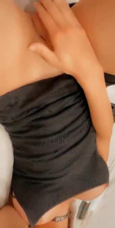 Stunning Babe in Small Black Dress