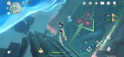 I killed myself near the Dragonspine domain before finishing the quest and got respawned under the ice