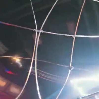 Dancer @dancerdassy is popping in between 5 Giant Tesla Coils in a Faraday suit, helmet and shoes Anouk Wipprecht got asked to create for the performance which allowed them to record her live using high-voltage without risk of electrocution while looking 