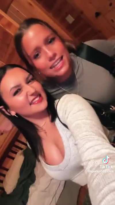 Showing off her sex boobs 