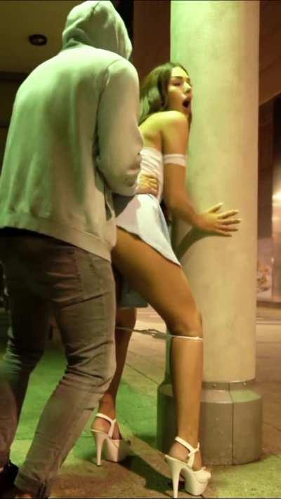 Blowjob behind the club. Guy just dips out after he gets his nut.