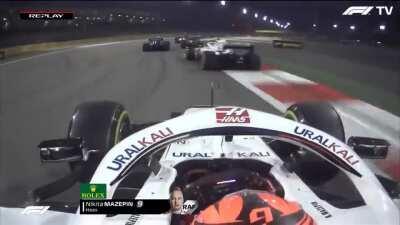 Mazespinning his way into a DNF on lap 1