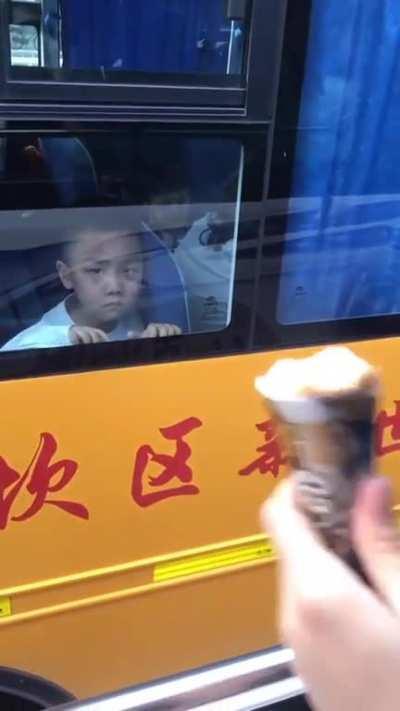 She is showing off her icecream