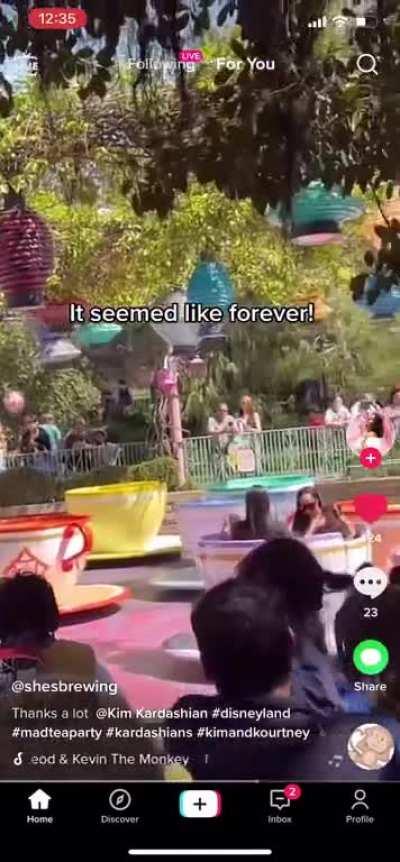 No one else was allowed on the rides at Disneyland while the Kardashians were on it.