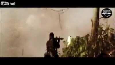 RPG fails on insurgent, blowing his head open