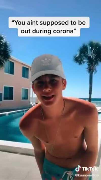 Being outside during corona? Wow so savage and cool