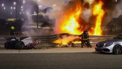 F1 driver Romain Grosjean survived after car got split in half and burst into flames