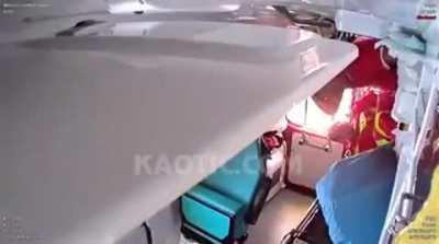 Ambulance accident from the interior