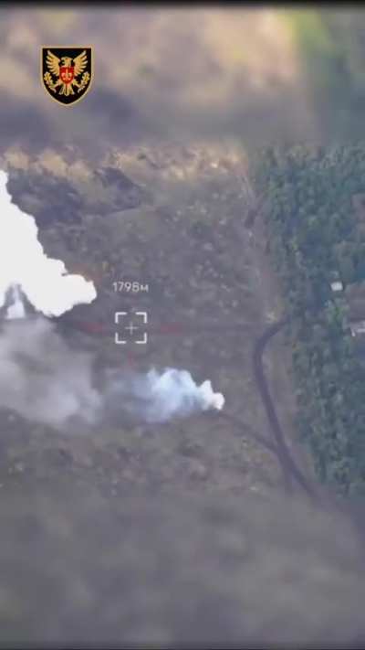 Ukrainian 15th Separate Artillery Reconnaissance Brigade "Chornyi Lis" ("Black Forest") discovered and helped to destroy a Russian Buk-M2 surface-to-air missile (SAM) system.
