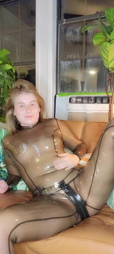 Oh no someone came on me 😳 Should I use it to shine my latex? 😈