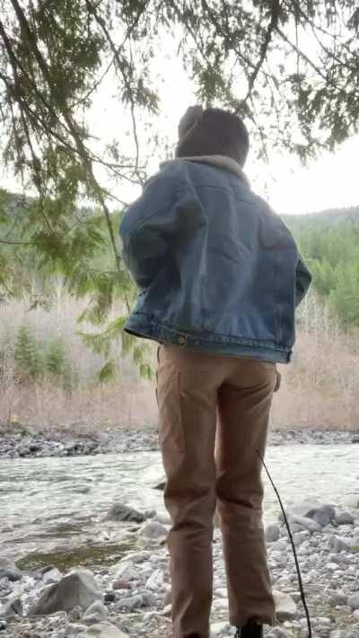 on the side of the highway in the mountains somewhere [gif]