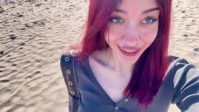 tasting it on the beach :3