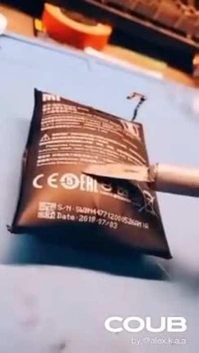 Let me just stab this bloated battery