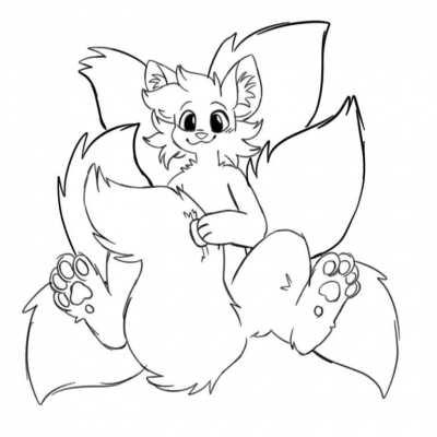 when ur a kitsune and u gotta brush all ur tail <art by @spookyfoxinc on twitter>