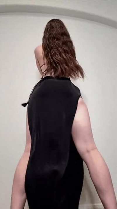 Peek a cheek dress slip up