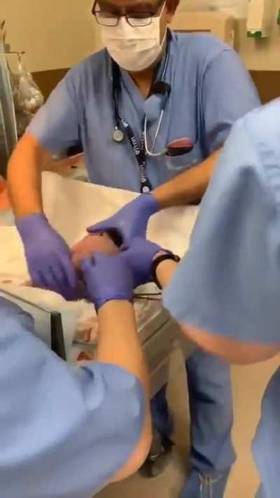 almost dropped the newborn