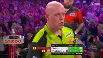 Enjoy literally the best leg in Darts history ever. It has never happened before and cannot be topped ever.