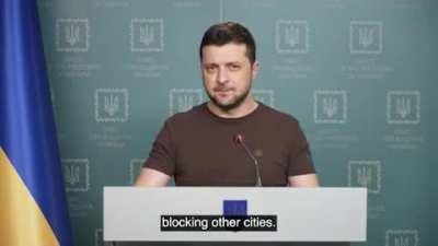 President Zelenskiy addressing his country on the 15th day of the illegal and immoral invasion of Ukraine by the terrorist country Russia. [Eng Subs]