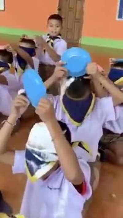 To play a game at school