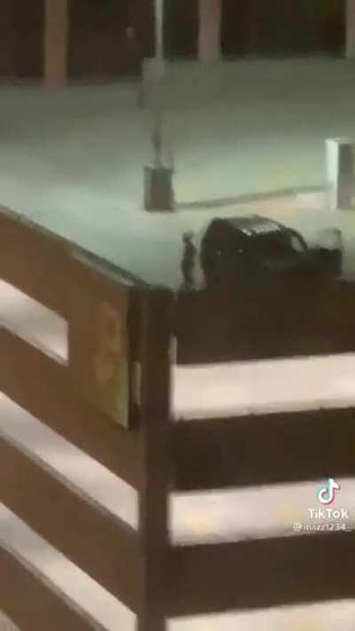 Parking garage strip tease