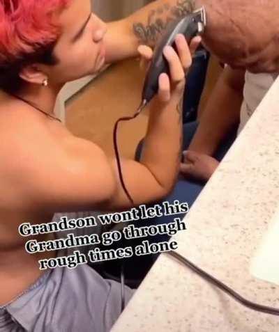 Grandson won't let his grandmother go through rough times alone [Emotional]