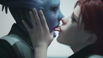 Femshep and Liara Tongue Sucking (ZMSFM)