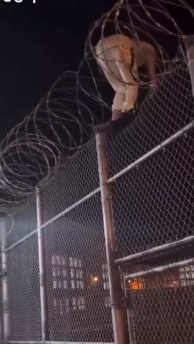 Inmate Stuck in Barbwire