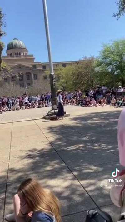 She’s literally the center of attention...