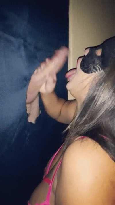 I love sucking BIG cocks in front of my Husband because he's got a really small penis and a severe case of penis-envy, I know it makes him feel like less of a man and completely inferior, but I don't give a shit because I'm a total bitch! 😈