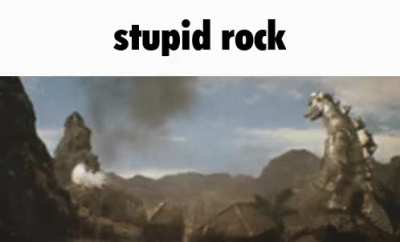 MechaGodzilla doesn't like rocks