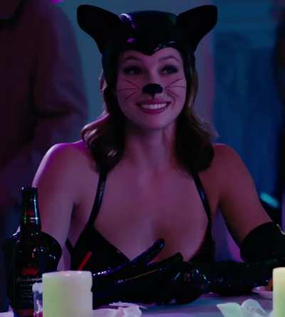 Wearing a Catwoman costume in 