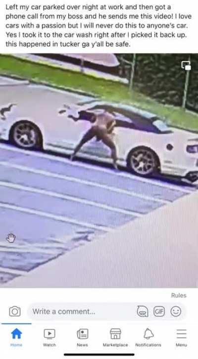 Idiot admiring a car in the ATL area… like WTF