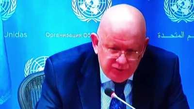Russian ambassador to the UN accidentally blurts out the truth before correcting himself: 
