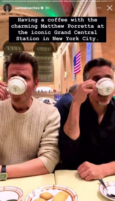 Alan Wake and Max Payne enjoying a cuppa. 