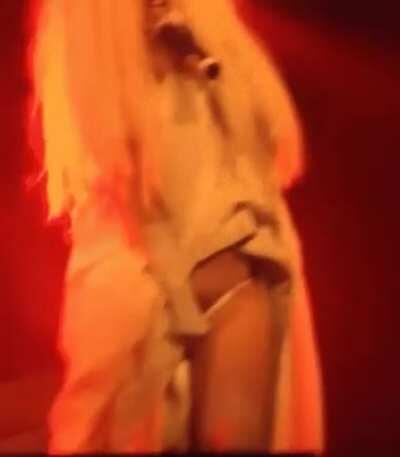 Lady Gaga flashing her bush onstage