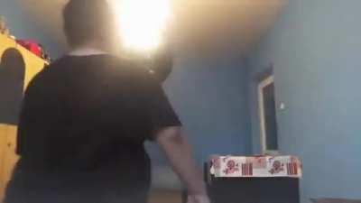 WCGW kicking a ball at a wall